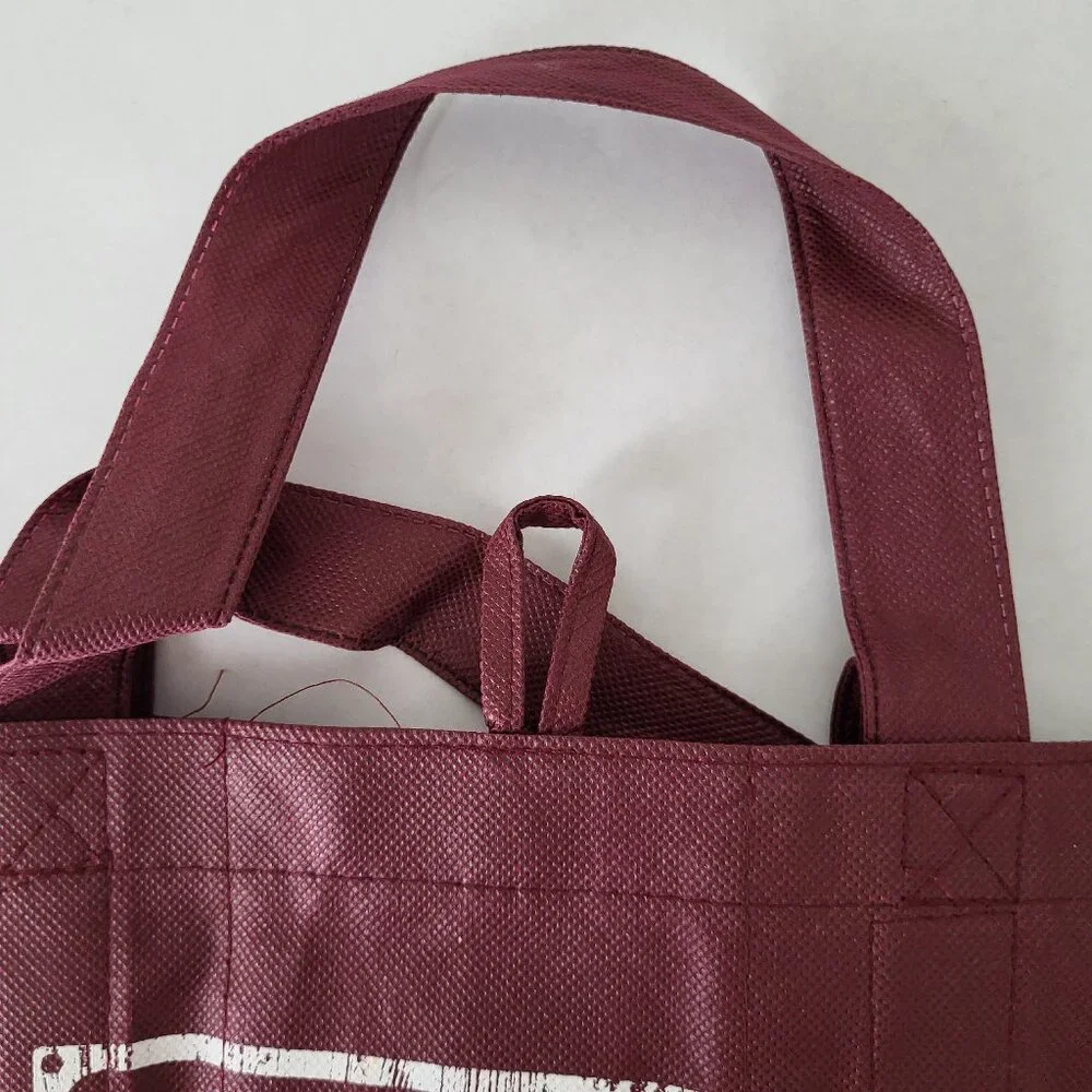 6 Wine bottle Fabric Reusable Eco Friendly Bag City Winery Burgundy